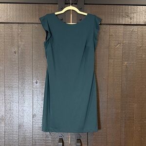 Ivy + Blu Women's Forest Green Scoop Neck Square Back Lined Dress Size 10